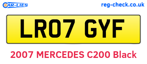 LR07GYF are the vehicle registration plates.