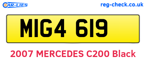 MIG4619 are the vehicle registration plates.
