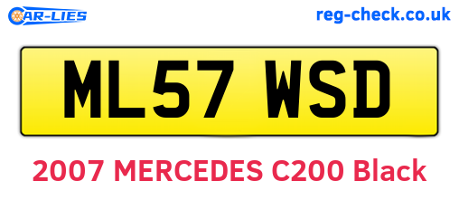 ML57WSD are the vehicle registration plates.