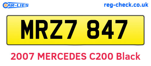 MRZ7847 are the vehicle registration plates.