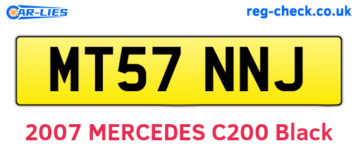 MT57NNJ are the vehicle registration plates.