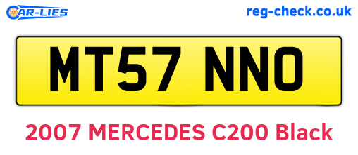 MT57NNO are the vehicle registration plates.