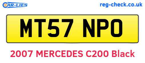 MT57NPO are the vehicle registration plates.