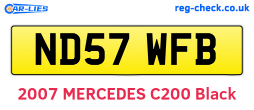 ND57WFB are the vehicle registration plates.