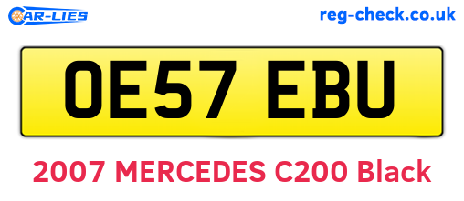 OE57EBU are the vehicle registration plates.