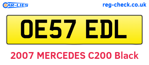 OE57EDL are the vehicle registration plates.