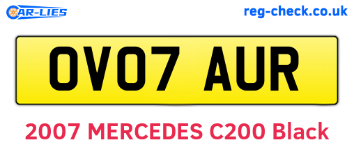 OV07AUR are the vehicle registration plates.