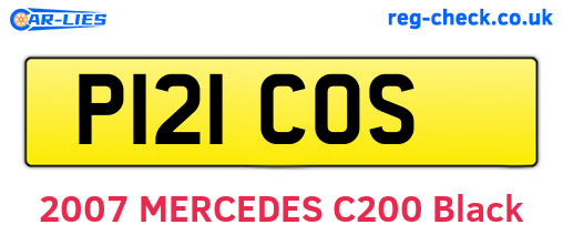 P121COS are the vehicle registration plates.