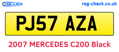 PJ57AZA are the vehicle registration plates.