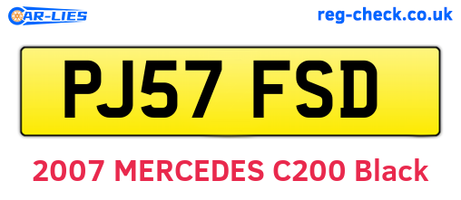 PJ57FSD are the vehicle registration plates.