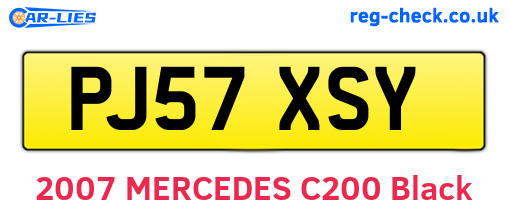 PJ57XSY are the vehicle registration plates.