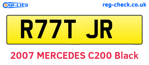 R77TJR are the vehicle registration plates.