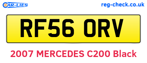 RF56ORV are the vehicle registration plates.