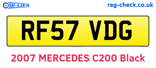 RF57VDG are the vehicle registration plates.