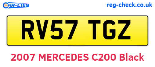 RV57TGZ are the vehicle registration plates.