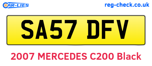 SA57DFV are the vehicle registration plates.