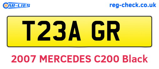 T23AGR are the vehicle registration plates.