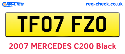 TF07FZO are the vehicle registration plates.
