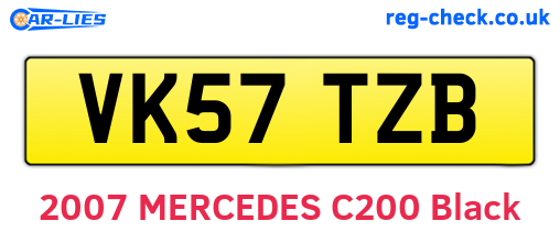 VK57TZB are the vehicle registration plates.