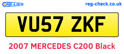 VU57ZKF are the vehicle registration plates.