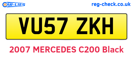 VU57ZKH are the vehicle registration plates.