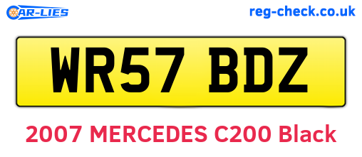 WR57BDZ are the vehicle registration plates.