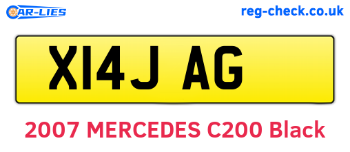X14JAG are the vehicle registration plates.