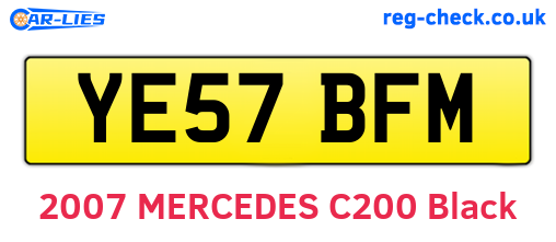 YE57BFM are the vehicle registration plates.