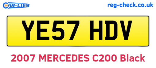 YE57HDV are the vehicle registration plates.