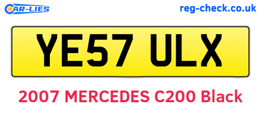 YE57ULX are the vehicle registration plates.