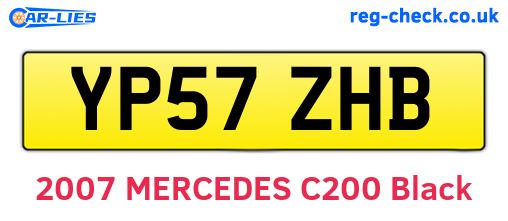 YP57ZHB are the vehicle registration plates.