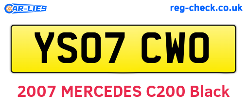 YS07CWO are the vehicle registration plates.