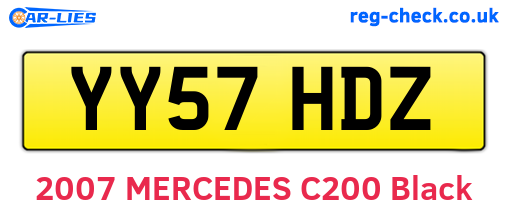 YY57HDZ are the vehicle registration plates.
