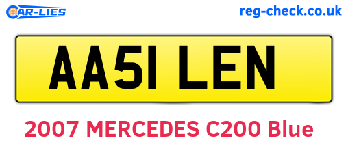 AA51LEN are the vehicle registration plates.