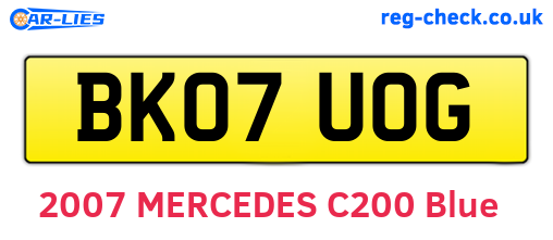 BK07UOG are the vehicle registration plates.