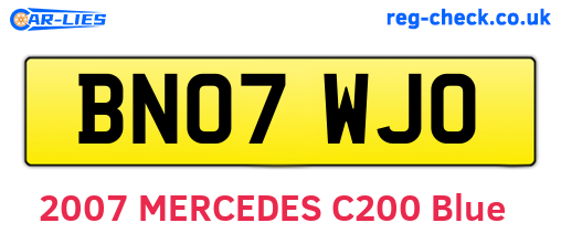 BN07WJO are the vehicle registration plates.
