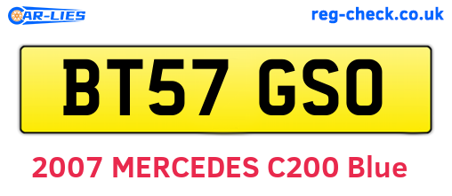 BT57GSO are the vehicle registration plates.