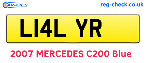 L14LYR are the vehicle registration plates.