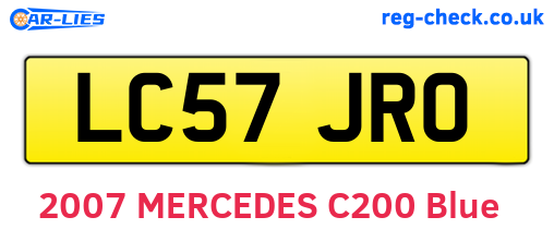 LC57JRO are the vehicle registration plates.