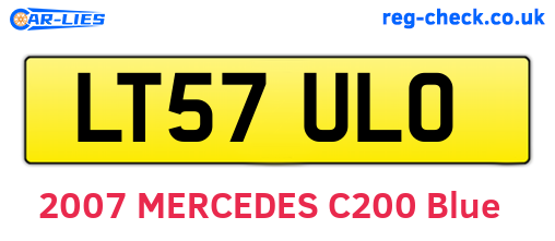 LT57ULO are the vehicle registration plates.