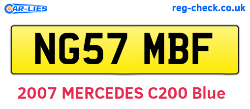 NG57MBF are the vehicle registration plates.