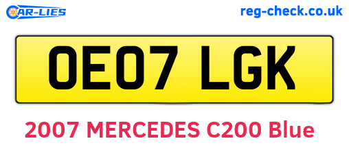 OE07LGK are the vehicle registration plates.