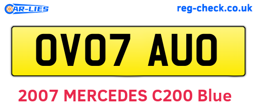 OV07AUO are the vehicle registration plates.