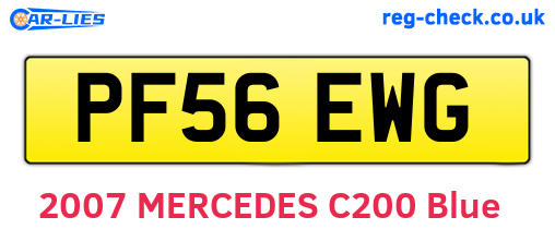 PF56EWG are the vehicle registration plates.