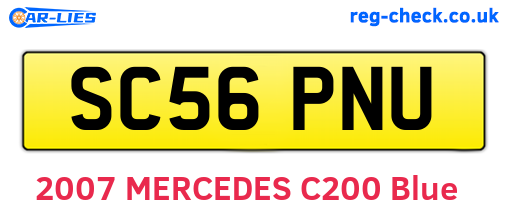 SC56PNU are the vehicle registration plates.