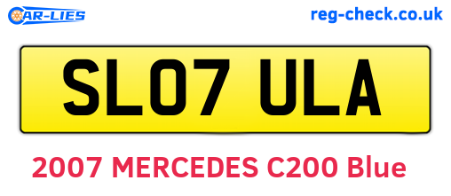 SL07ULA are the vehicle registration plates.