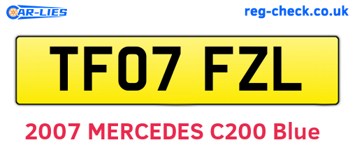 TF07FZL are the vehicle registration plates.