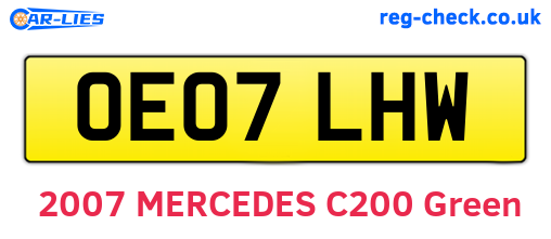 OE07LHW are the vehicle registration plates.
