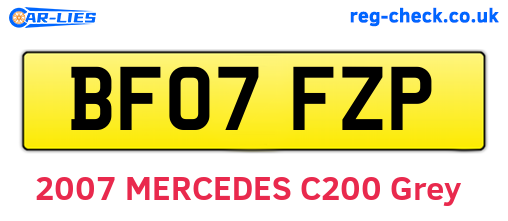 BF07FZP are the vehicle registration plates.