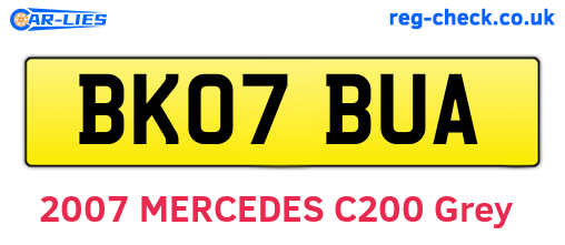 BK07BUA are the vehicle registration plates.